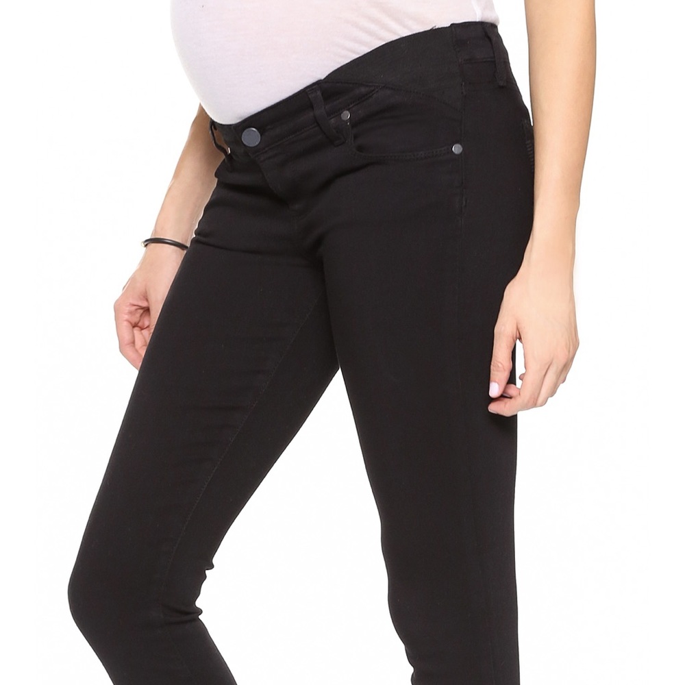 Paige denim black skinny maternity jeans
